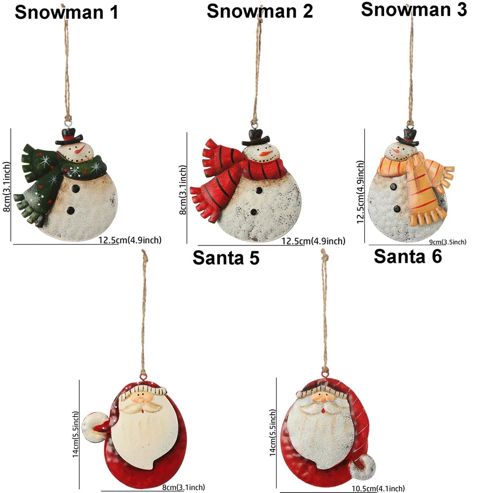 Retro Metal Christmas Ornaments – Angel, Santa & Snowman Pendants Christmas Ornament Nixie