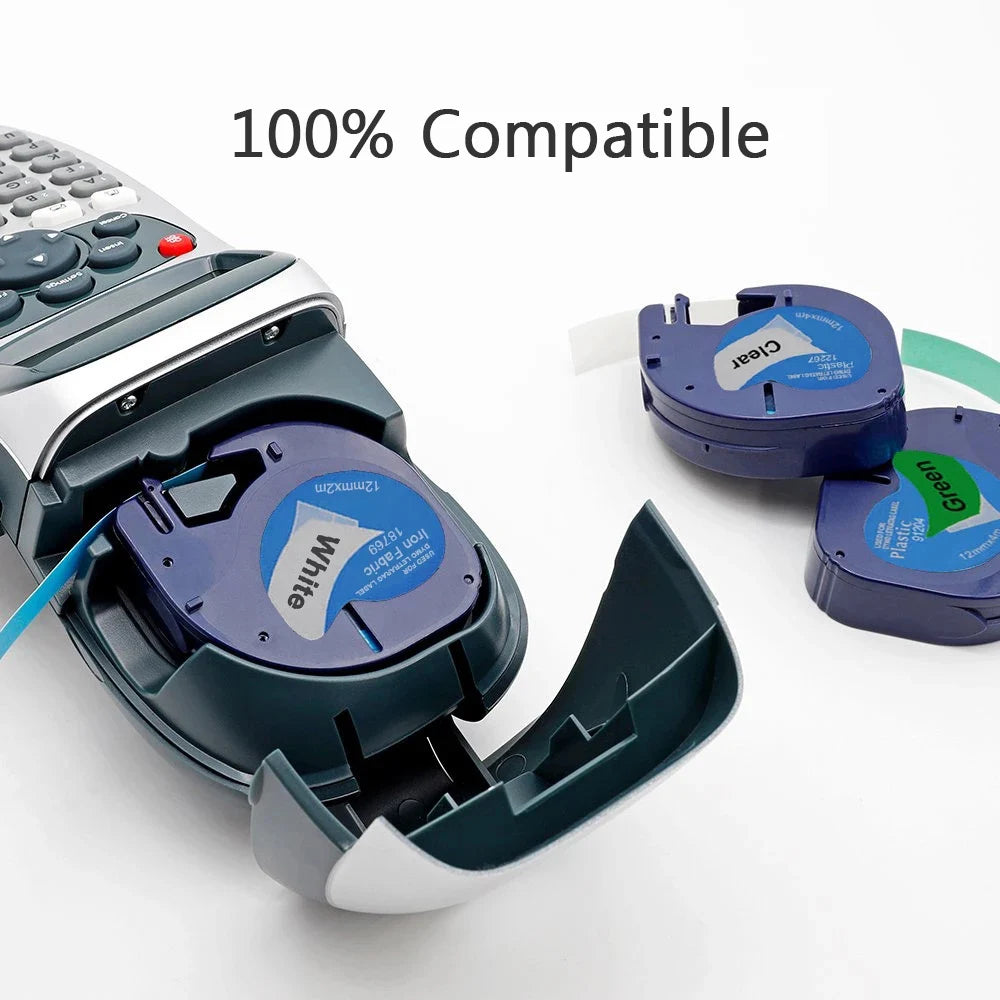 Compatible DYMO LetraTag Tape 12mm – 91200 91201 91202 LT-100H Label Maker Tape Nixie
