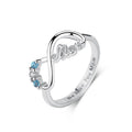Blue Crystal Infinity Ring – Adjustable Punk Geometric Ring Sz 6-10 Fashion Ring Nixie 7 WHITE
