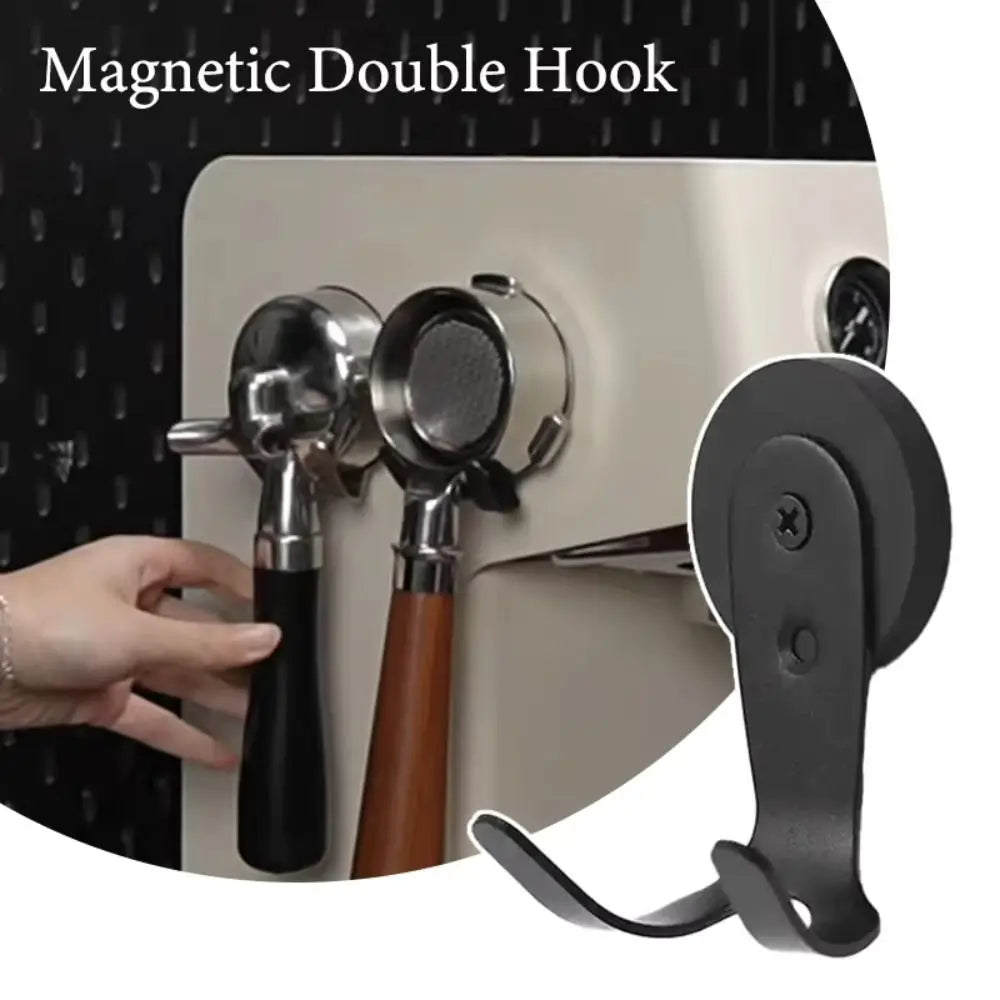 Magnetic Double Hook for Coffee Machines – Stainless Steel Magnetic Storage Hook Nixie