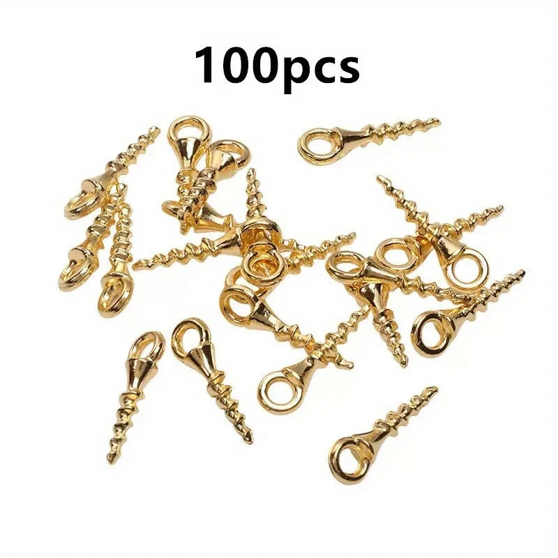 100 Mini Aluminum Eye Screws M2x3 – Wood, Wall & DIY Projects Eye Screws Nixie golden100pcs