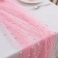 Pearl Tulle Sheer Table Runner 0.75×3M – Wedding & Party Décor Tulle Table Runner Nixie Light Pink