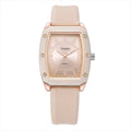 Timetti Square Quartz Watch – Silicone Strap Casual Style Quartz Wrist Watch Nixie Ivory