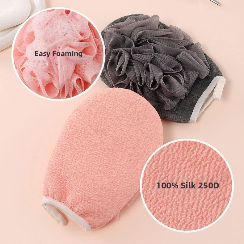 Double-Sided Exfoliating Bath Glove Body Scrubber & Massage Mitt Exfoliating Bath Glove Nixie