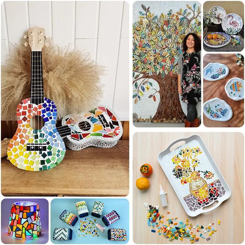 Crystal Mosaic Tiles 1.5cm – 50 Colors 200g DIY Craft Pack Mosaic Craft Tiles Nixie