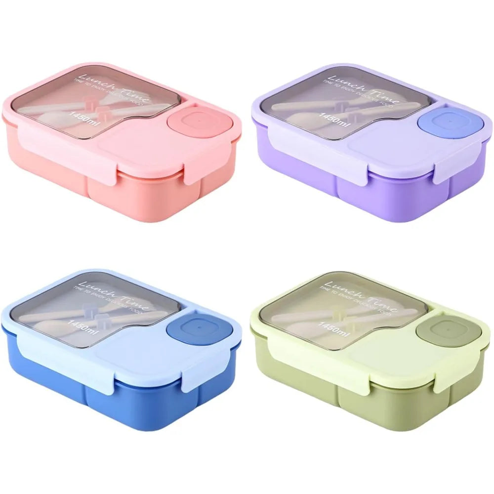Leak-Proof Lunch Box with Compartments & Tableware Set