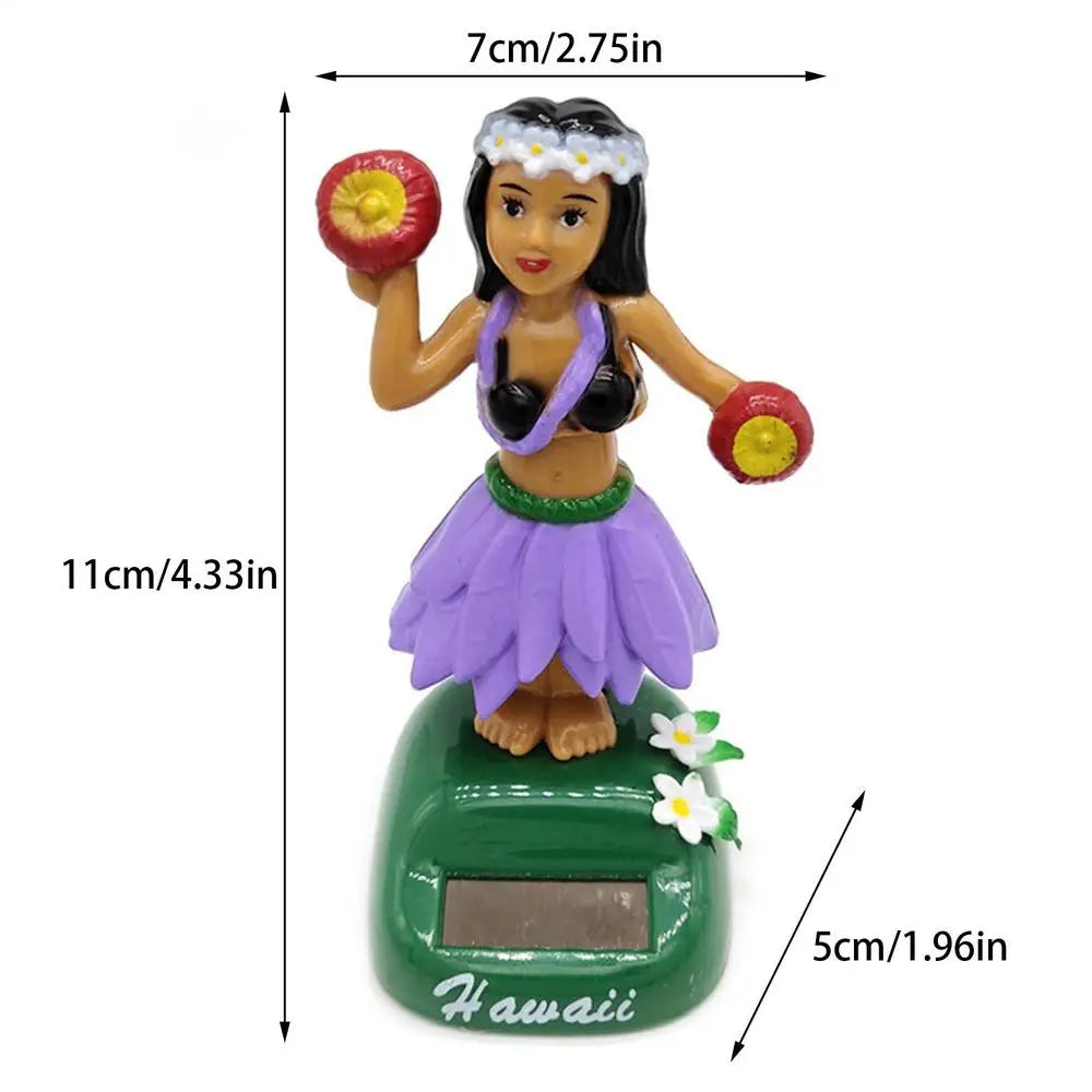 Solar Hula Girl Bobblehead | Hawaiian Dancing Car Dashboard Ornament