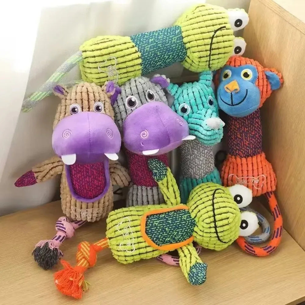 Cartoon Animal Squeaky Dog Chew Toy – Corduroy Interactive
