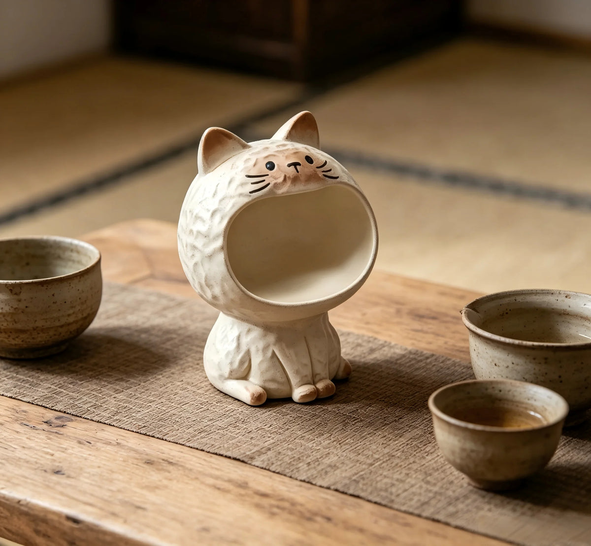 Cute Cat Desktop Storage Box – Kawaii Desk Organizer Desktop Storage Organizer Nixie