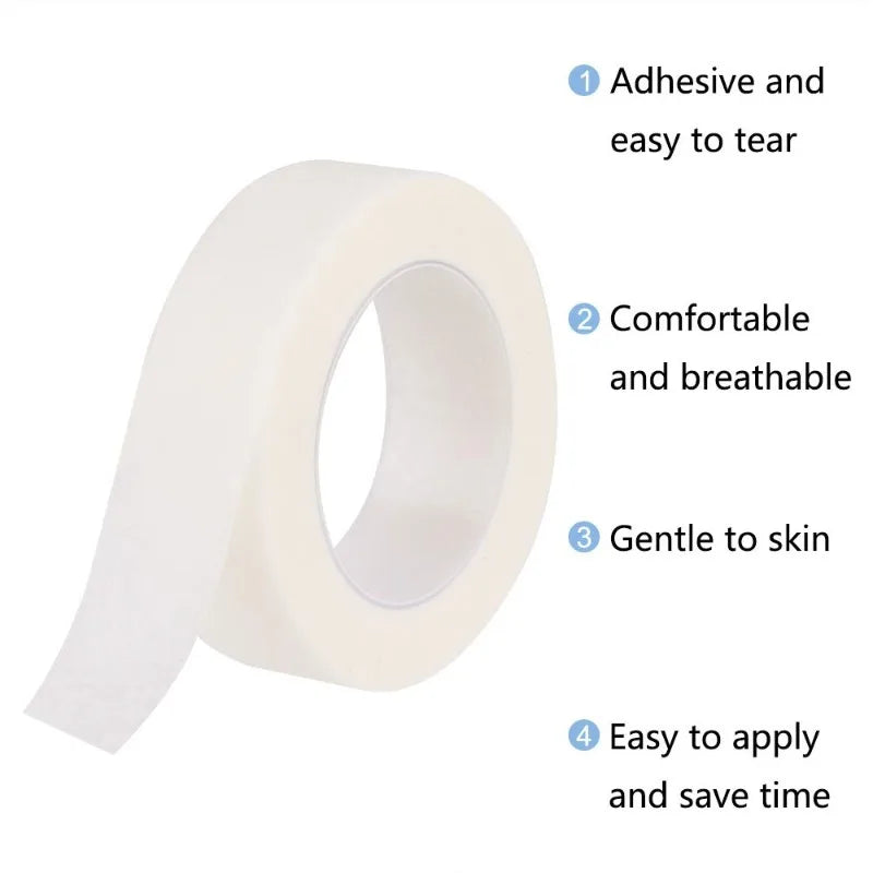 Eyelash Extension Tape – White Paper & Fabric, 5/10 Rolls Eyelash Extension Tape Nixie