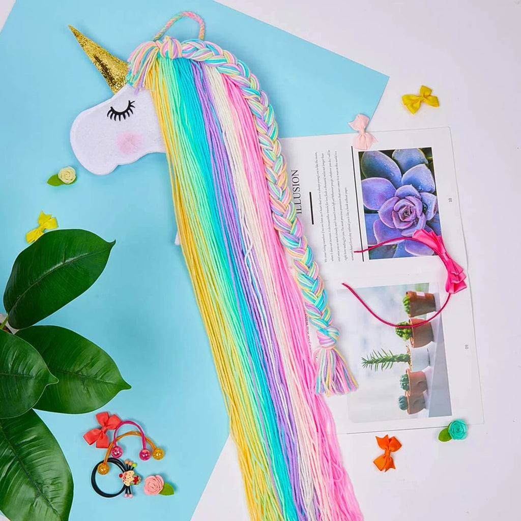 Rainbow Unicorn Hair Clip Organizer Wall Hanging for Girls Hair Accessory Organizer Nixie