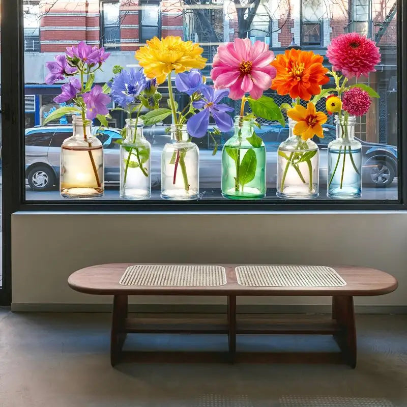 Wildflower Static Window Stickers – Removable Waterproof PVC Decals Window Decal Stickers Nixie