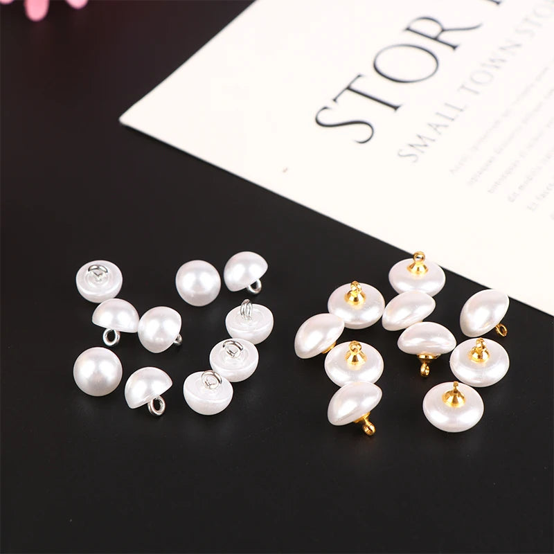 10Pcs Mushroom Faux Pearl Shank Buttons 10mm 12mm – DIY Sewing Decorative Sewing Buttons Nixie