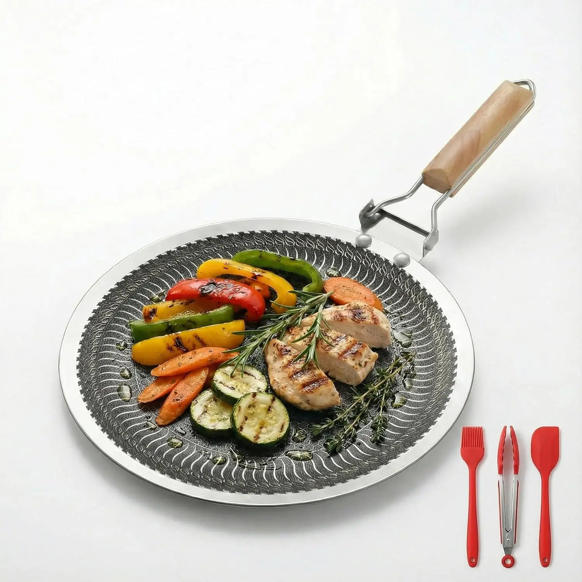 Honeycomb Non-Stick Stainless Steel Griddle Pan 34/38cm BBQ Griddle Pan Nixie