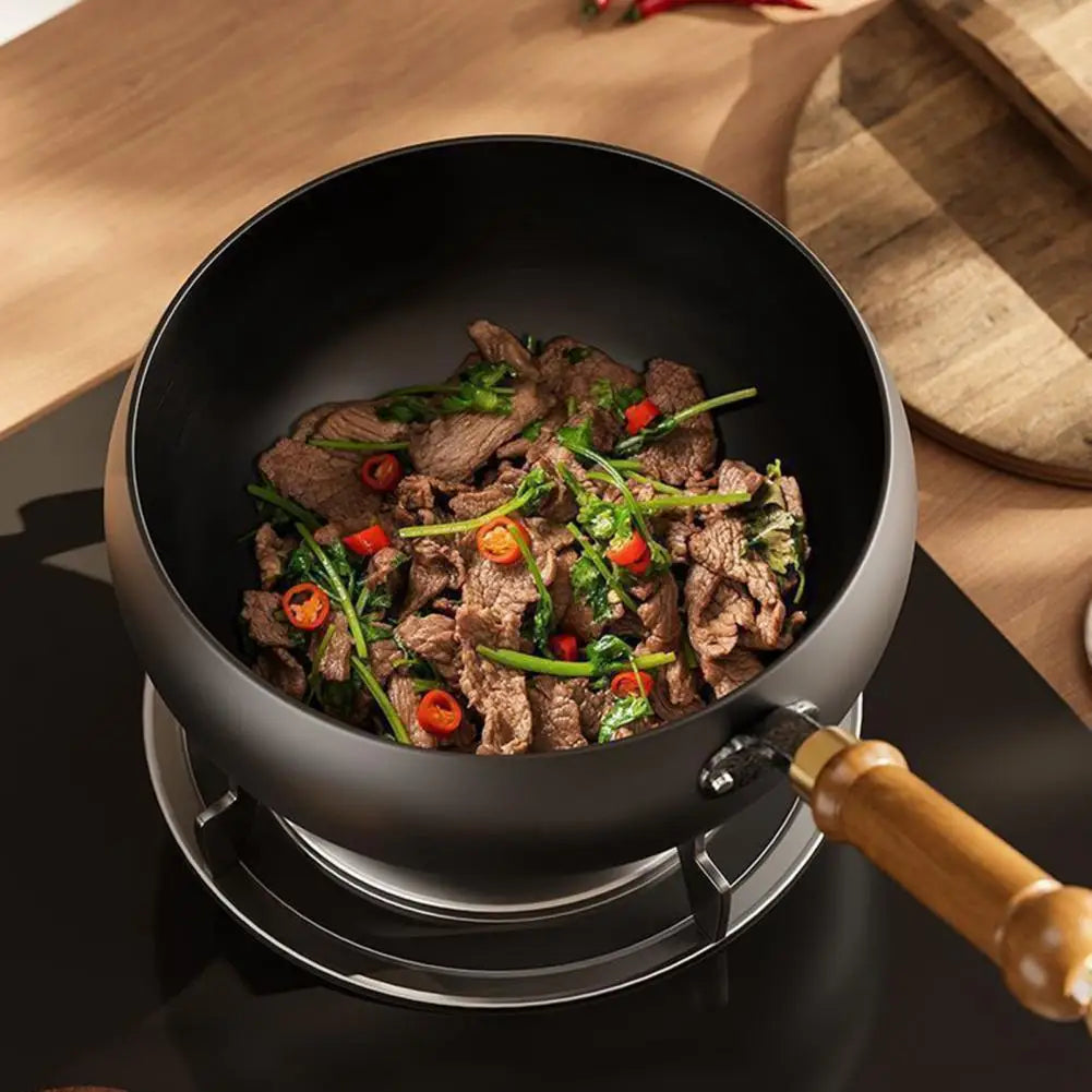 Cast Iron Wok with Lid & Spatula 24/28cm – Induction Ready