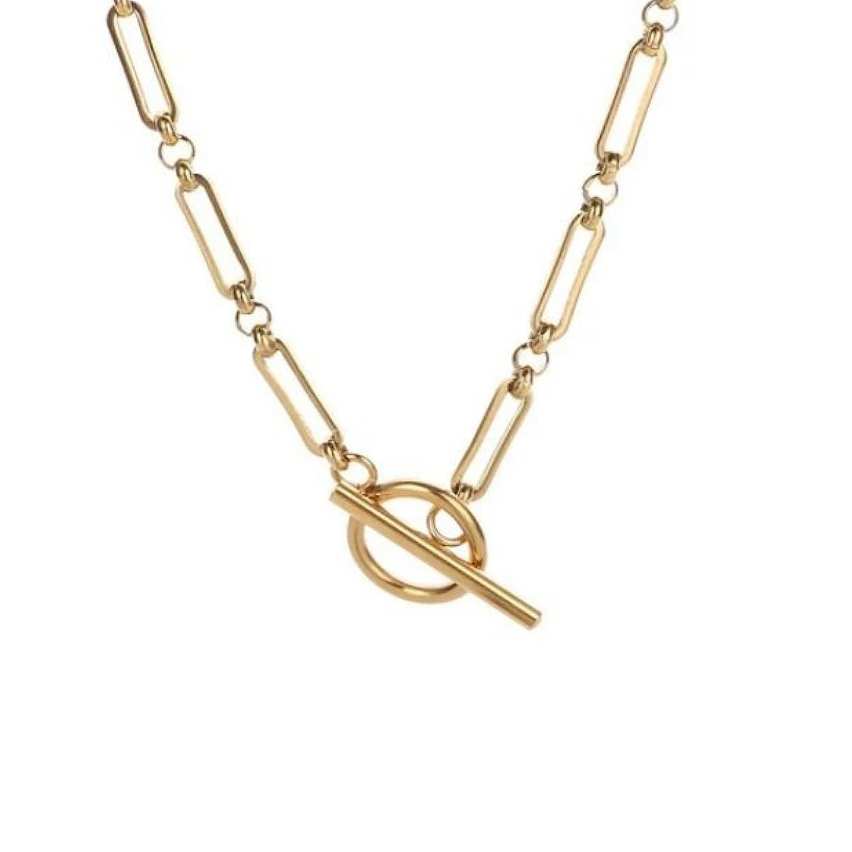 Minimalist Stainless Steel Bamboo Paperclip Chain Necklace Chain Necklace Nixie XL1568-1