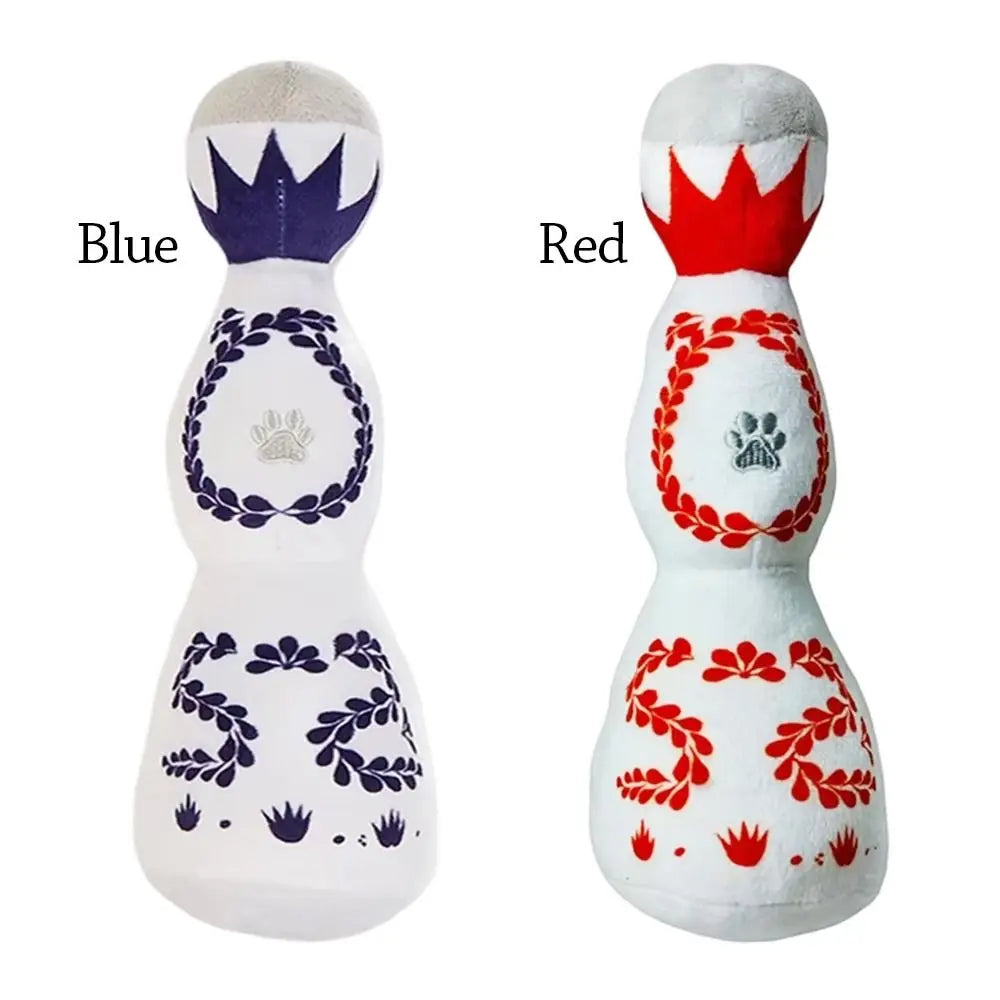 Squeaky Bottle Shape Dog Chew Toy – Soft Plush for Small Dogs