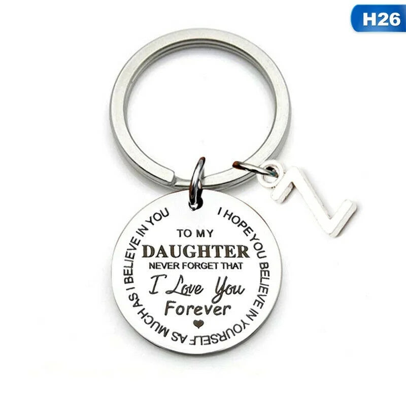 Son & Daughter Letter Keychain – Stainless Steel Car Keyring Letter Keychain Nixie