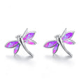 Dragonfly Drop Earrings Purple Opal Crystal Rhinestone | Nixie Drop Earrings Nixie EH-224