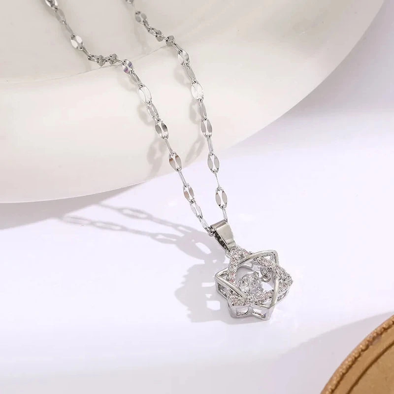 Crown Triangle Copper Pendant Stainless Steel Necklace | Gold Pendant Necklace Nixie XL1783-72