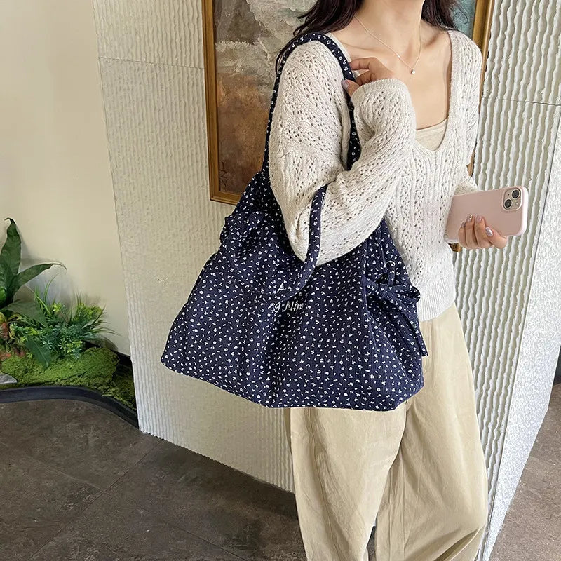 Korean Leopard Star Canvas Tote Bag – Large Shoulder Bag Canvas Tote Bag Nixie