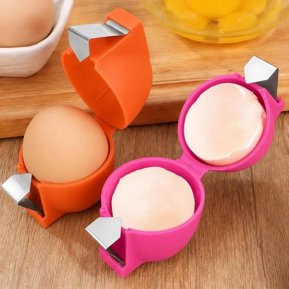 3-Pack Egg Cracker Shell Opener Set – Pink Yellow Orange