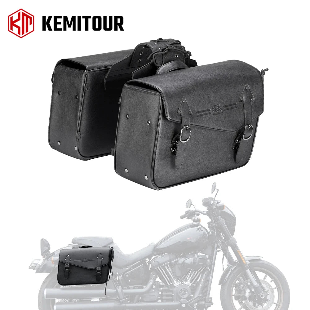 PU Leather Motorcycle Saddlebags – Waterproof Throw Over Side Bags Motorcycle Saddlebags Nixie