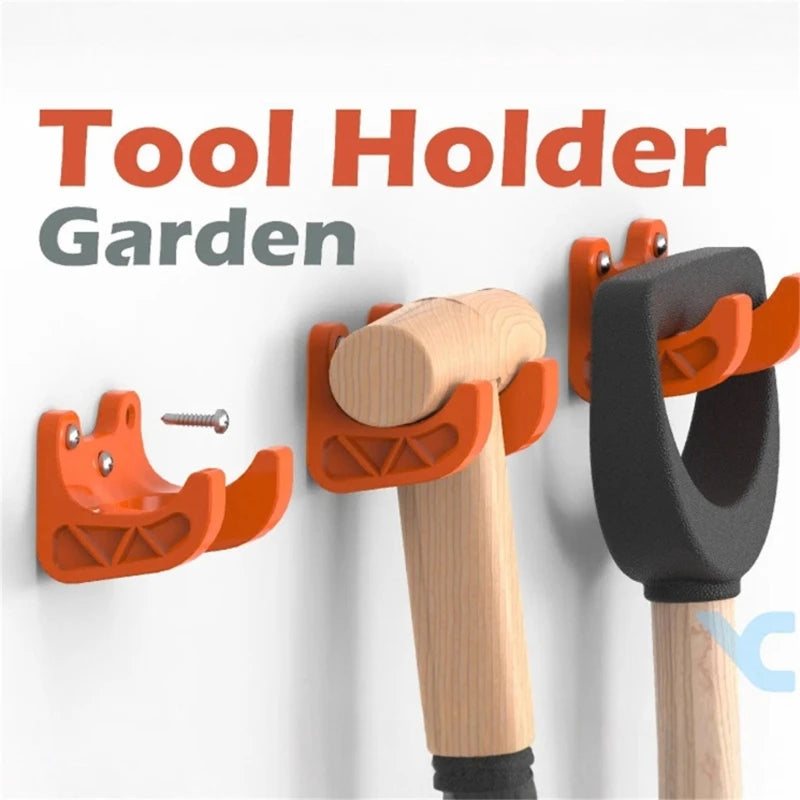 Space-Saving Garden Tool Hanger Plastic Wall Hook Rack