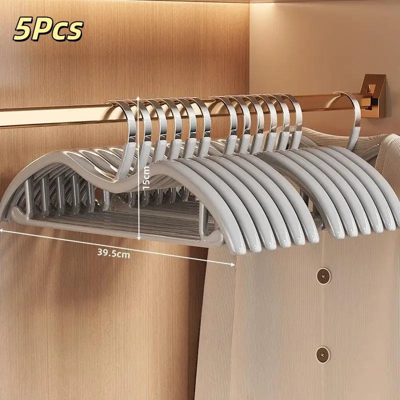 5-Pack Anti-Slip Slim Clothes Hangers | Non-Scratch Dip-Coated