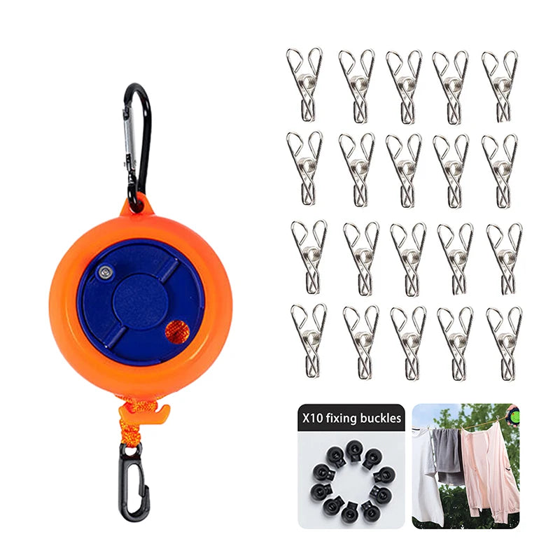 Portable Travel Clothesline 33ft Adjustable Laundry Drying Rope