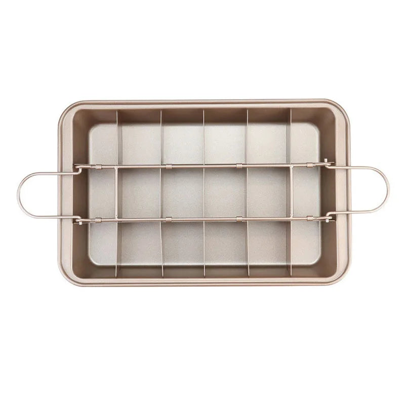 18-Grid Stainless Steel Brownie Pan with Dividers – Non-Stick Brownie Baking Pan Nixie Brownie Pan