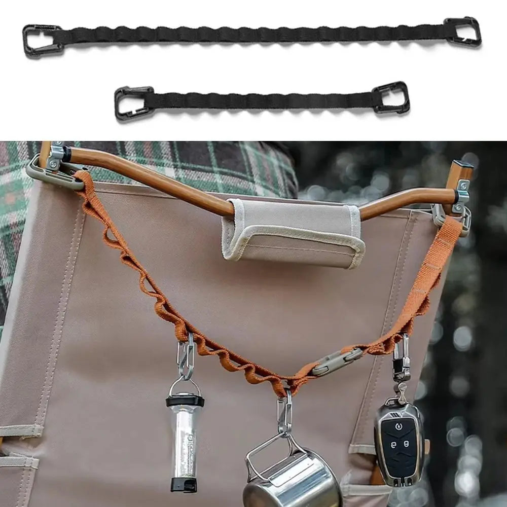 Camping Clothesline Strap with Rings – Portable Hanging Rope Camping Clothesline Strap Nixie