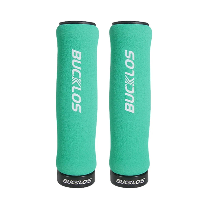 BUCKLOS MTB Lock-On Handlebar Grips – Soft Sponge Bike Grips Bike Handlebar Grips Nixie SPONGE-BIANCHI GREEN