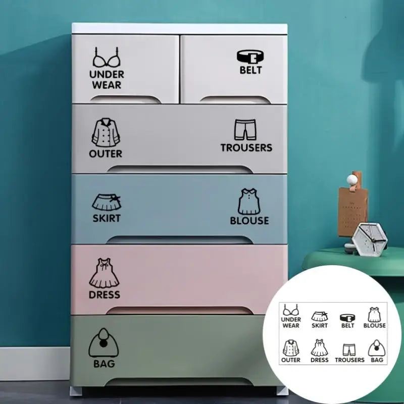 PVC Wardrobe Clothing Classification Label Stickers