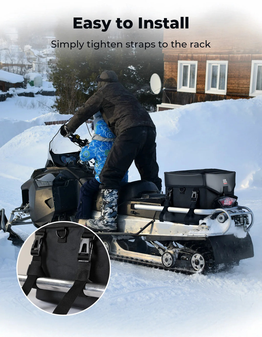 KEMIMOTO ATV Rear Rack Bag – 16L Water-Resistant Gear Storage ATV Rack Storage Bag Nixie