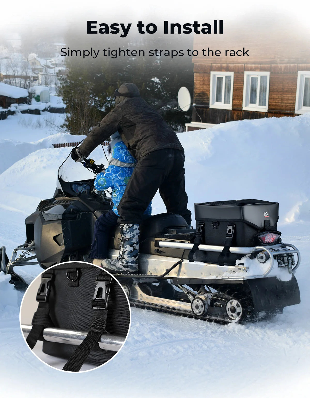 KEMIMOTO ATV Rear Rack Bag – 16L Water-Resistant Gear Storage ATV Rack Storage Bag Nixie