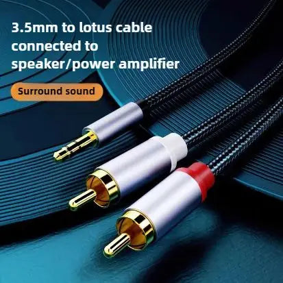 3.5mm to Dual RCA Audio Cable Splitter – Speakers & PC