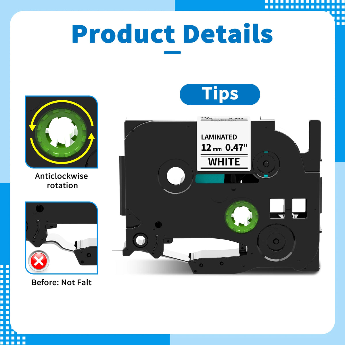 Labelife 5-Pack TZe-231 Black on White Label Tape – Brother P-Touch Label Printer Tape Nixie
