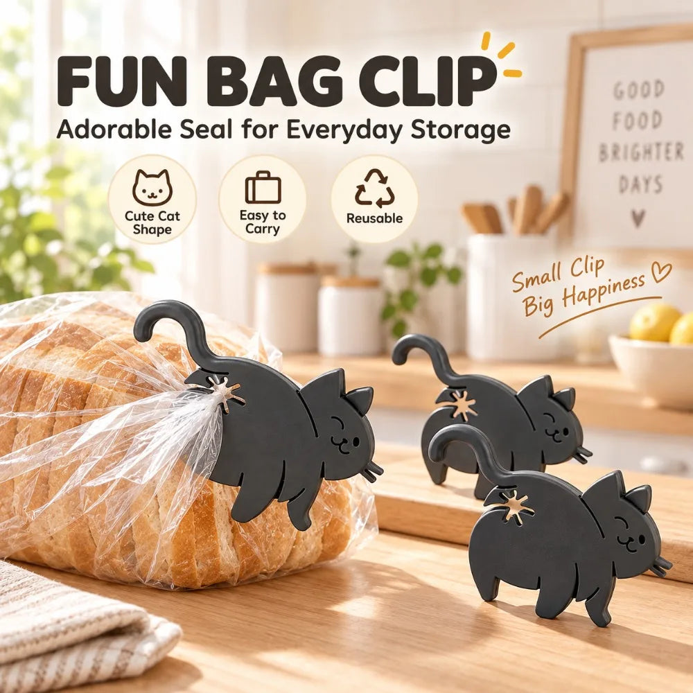 3D Cat Butt Bag Clips 2PCS – Novelty Kitchen Sealing Clamps Novelty Bag Clips Nixie