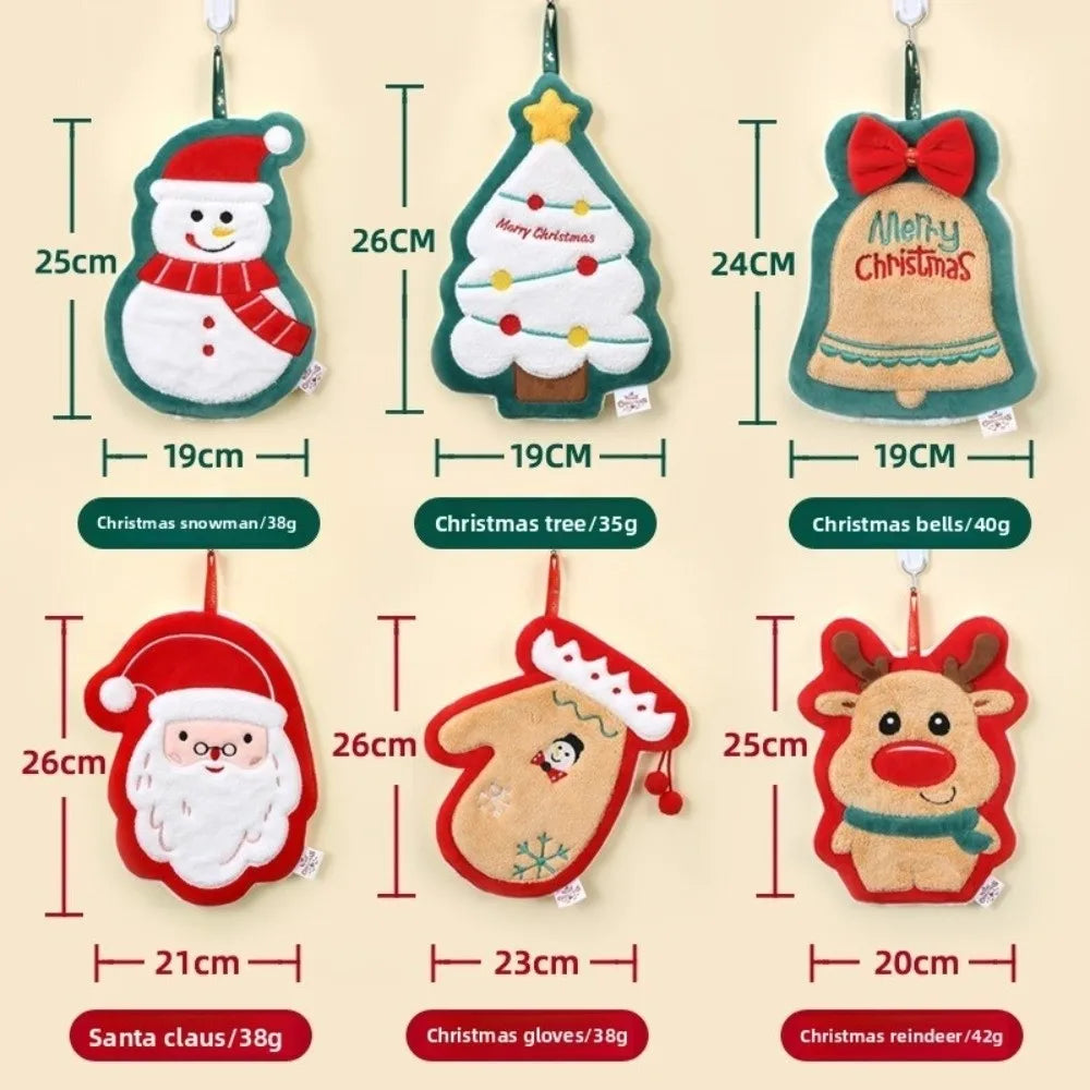 Cartoon Snowman Christmas Hand Towel – Coral Fleece Quick-Dry Christmas Hand Towel Nixie