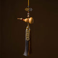 Natural Gourd Five Emperor Coin Car Rearview Mirror Pendant Car Pendant Charm Nixie Yellow coffee