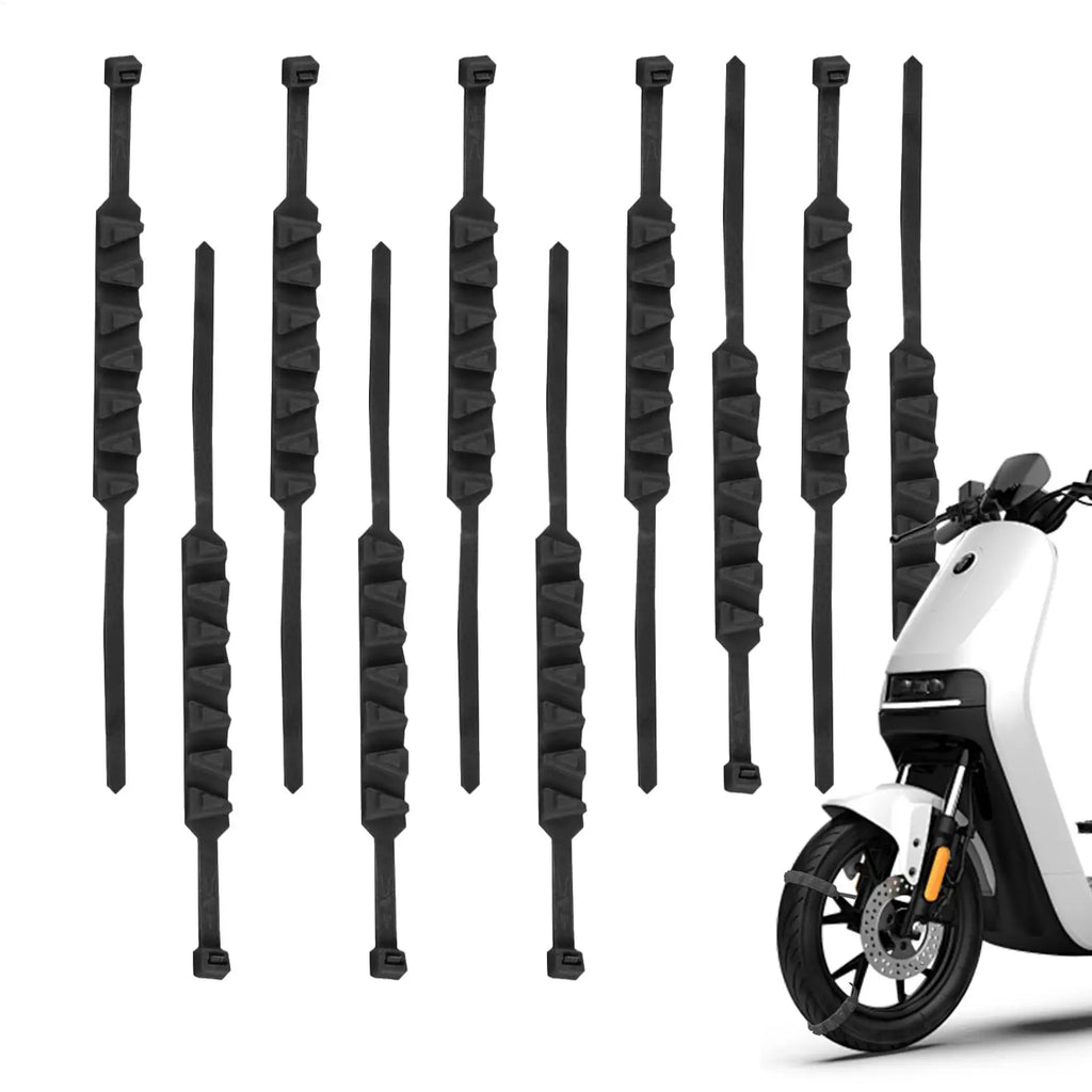 10-Pack Motorcycle Anti-Slip Snow Tire Straps – Reusable Motorcycle Snow Chains Nixie