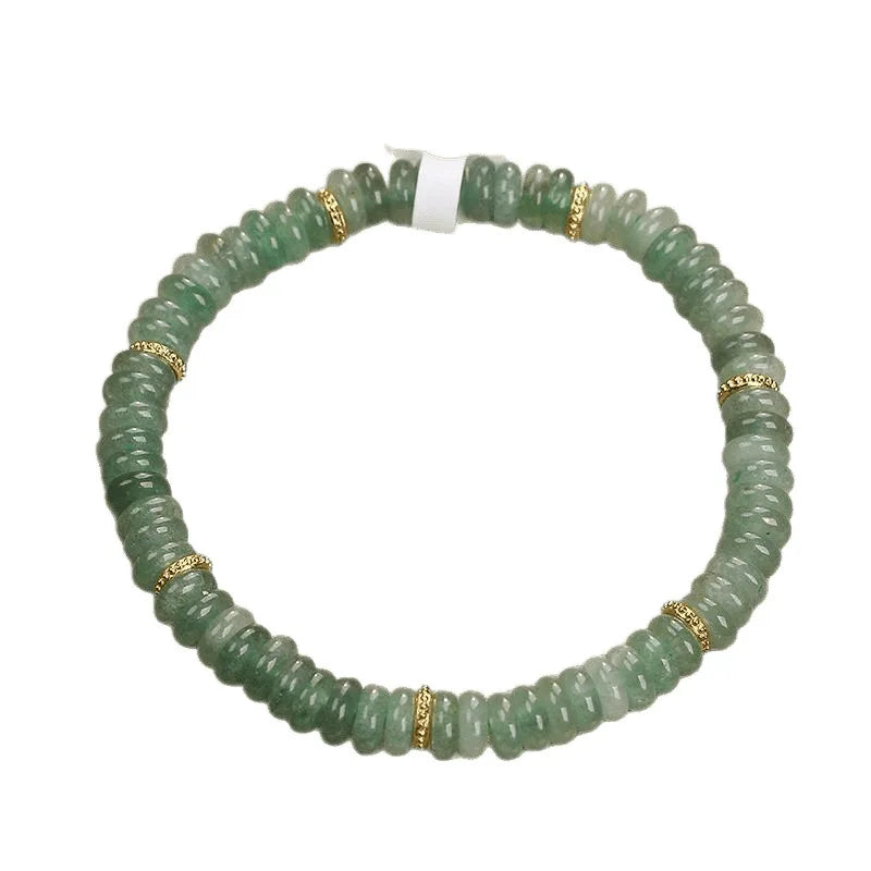 Natural Dongling Jade Abacus Bead Bracelet – Green Crystal