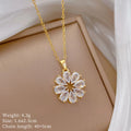 Floral Pendant Necklace Gold Stainless Steel Choker Women Pendant Necklace Nixie XL2606-710