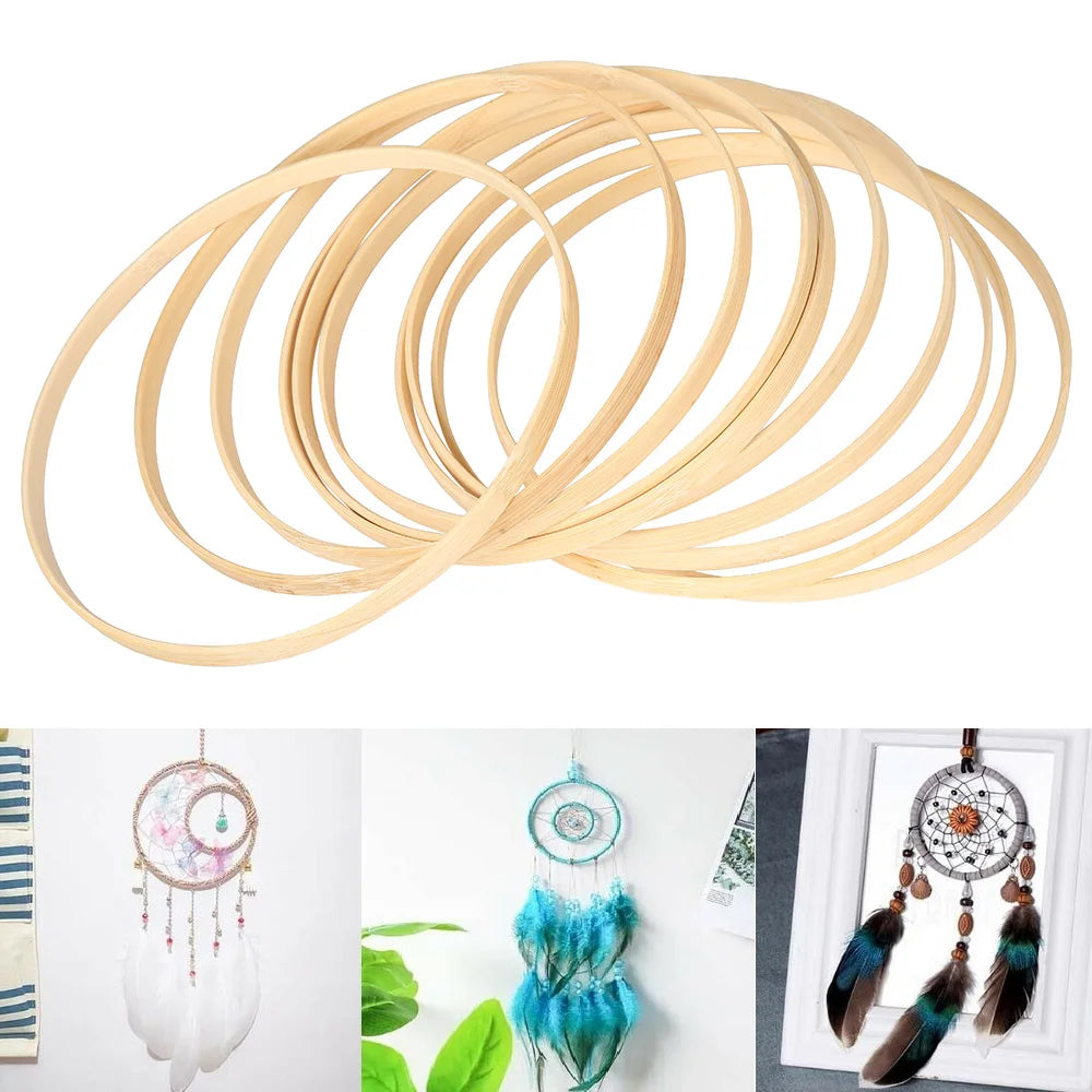 Bamboo Wooden Wreath Rings DIY Floral Hoops 10/18Pcs Craft Set Craft Embroidery Hoops Nixie