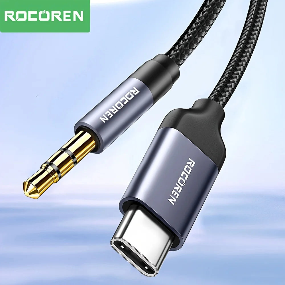 Rocoren USB-C to 3.5mm Aux Cable Adapter | Hi-Fi Audio Audio Adapter Cable Nixie