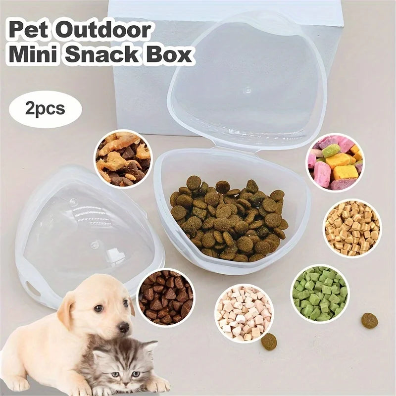 2-Piece Portable Pet Snack Box for Dog & Cat Training Walks Pet Treat Container Nixie