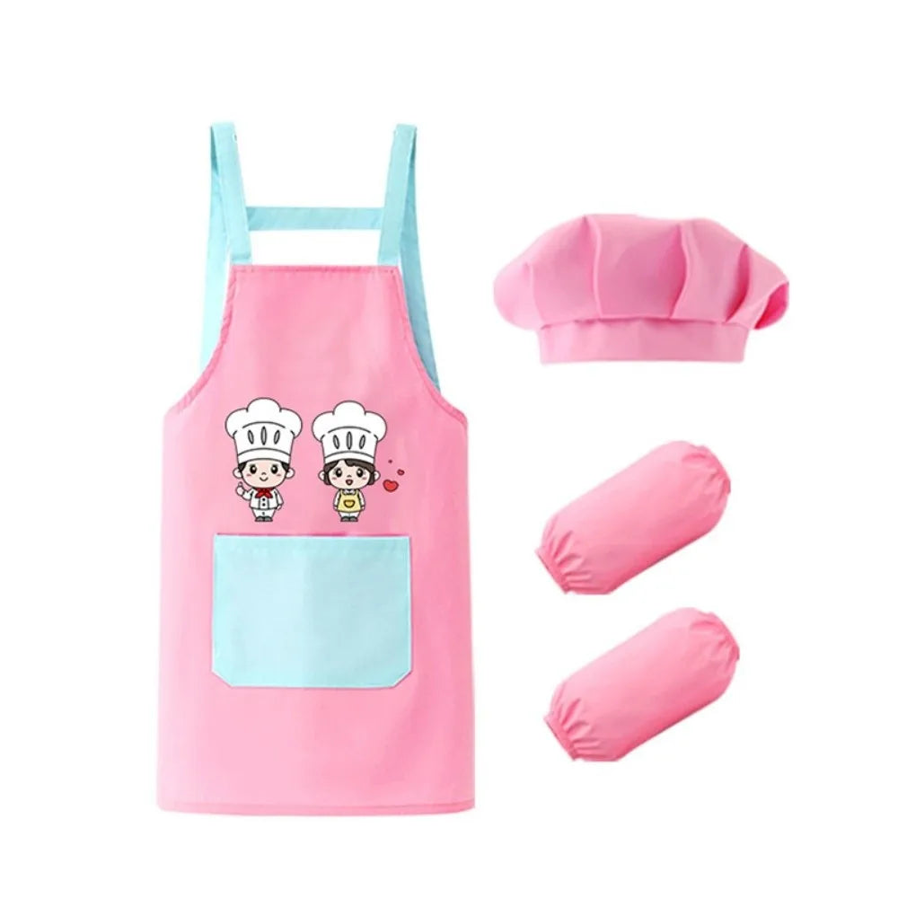 Cartoon Kids Apron Set – Waterproof Painting Apron, Hat & Sleeves Kids Apron Set Nixie