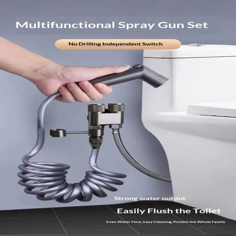 Handheld Bidet Sprayer Set – Dual Outlet Pressurized Toilet Nozzle Bidet Sprayer Set Nixie