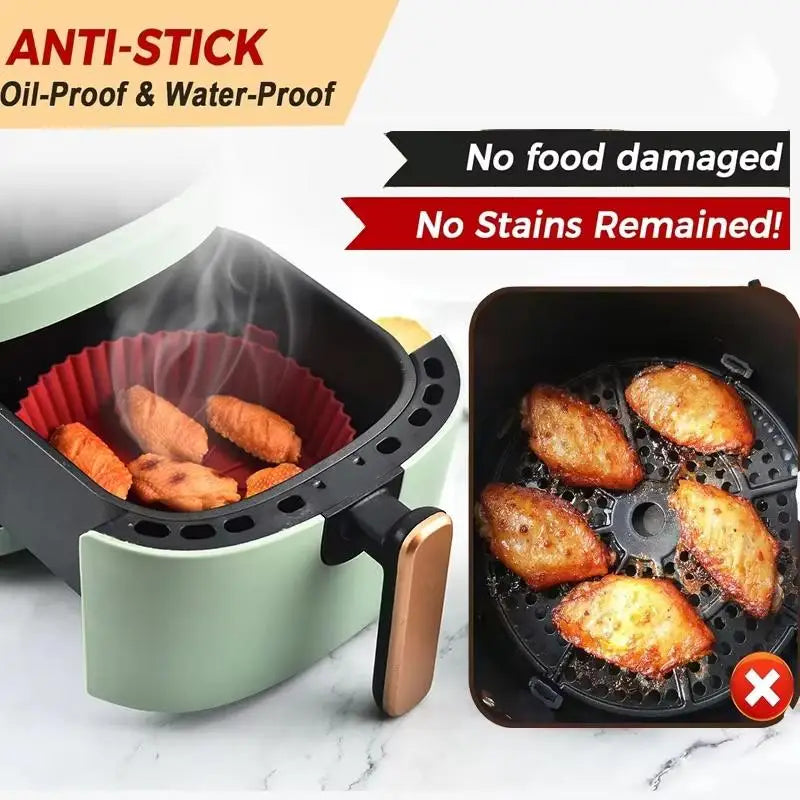 Reusable Silicone Air Fryer Liners – Non-Stick BPA-Free Pads Air Fryer Liner Nixie